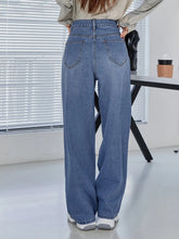 DAZY High Waist Bleach Wash Wide Leg Jeans